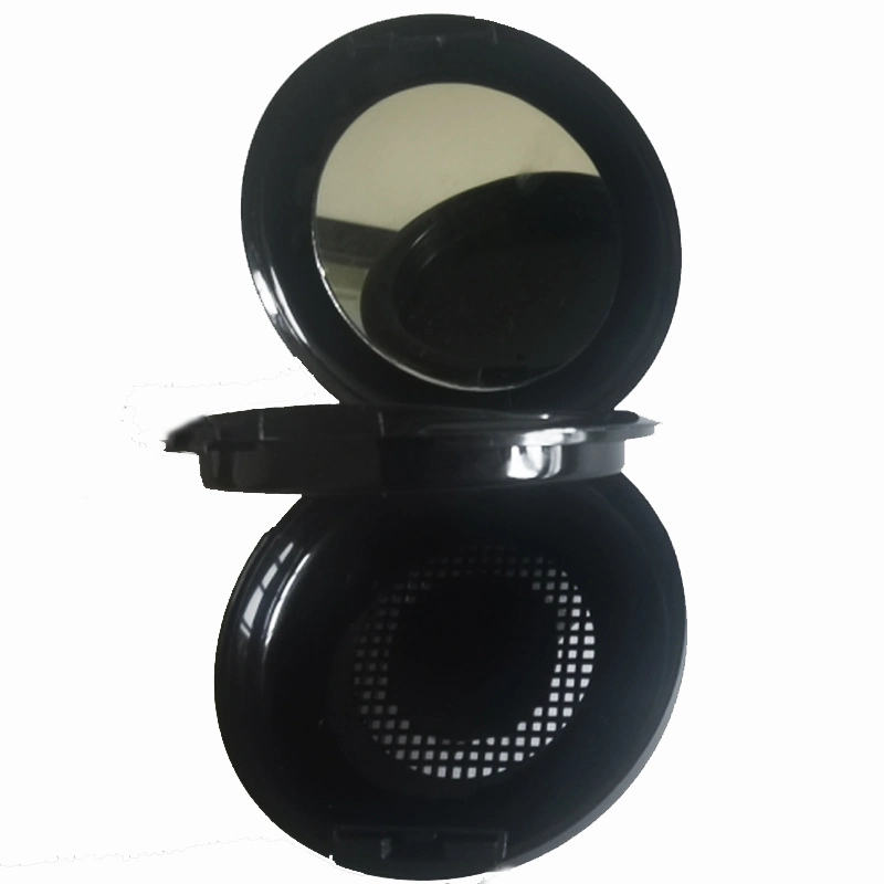 Customization Round Plastic Press Powder Compact Case with Mirror